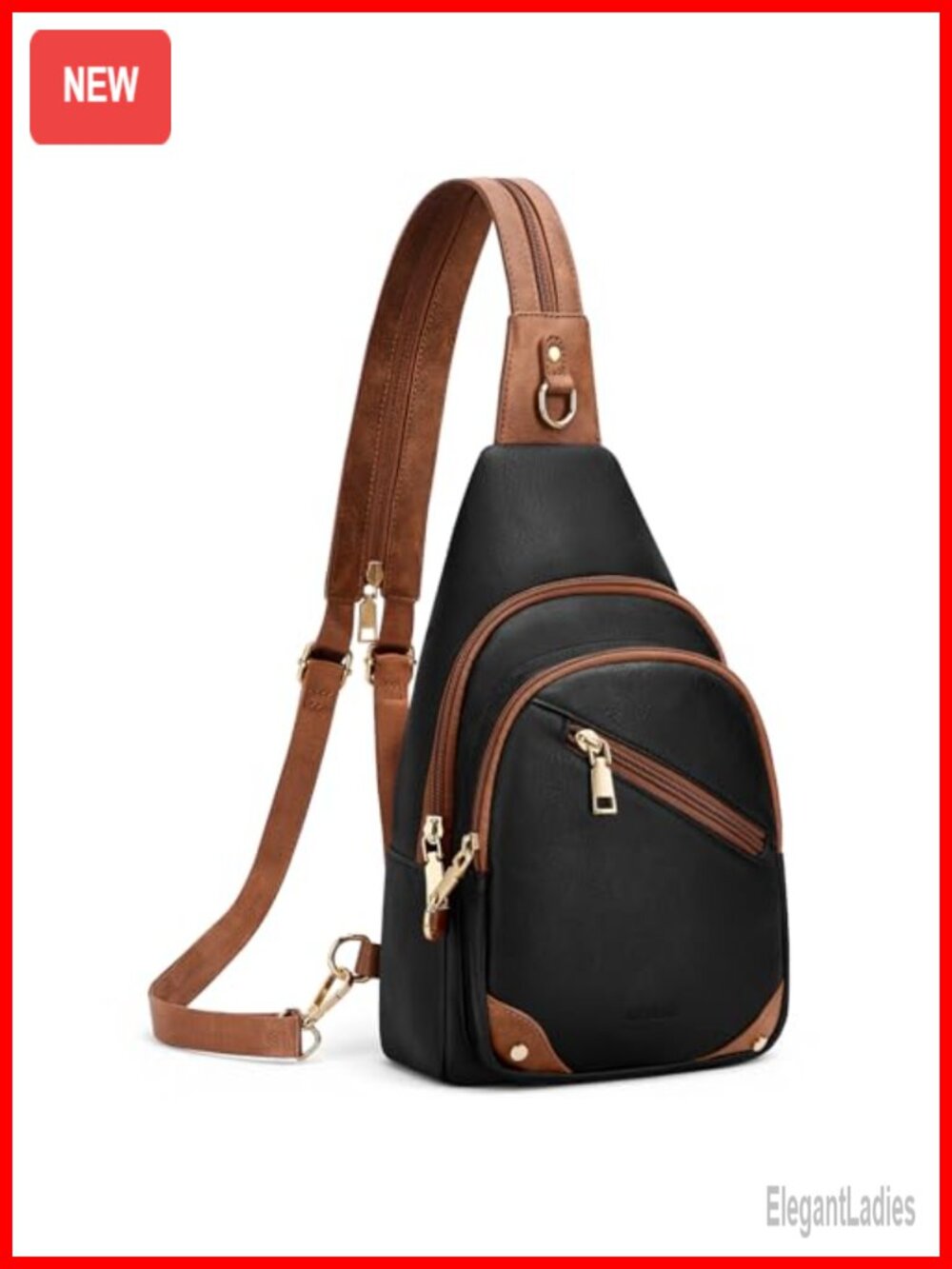 RFID Anti Theft Sling Bag Faux Leather Convertible Crossbody Purse
